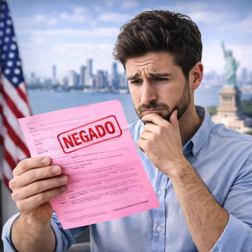 Imagem principal para o artigo Quando o visto americano é negado, como proceder? da Now Vistos